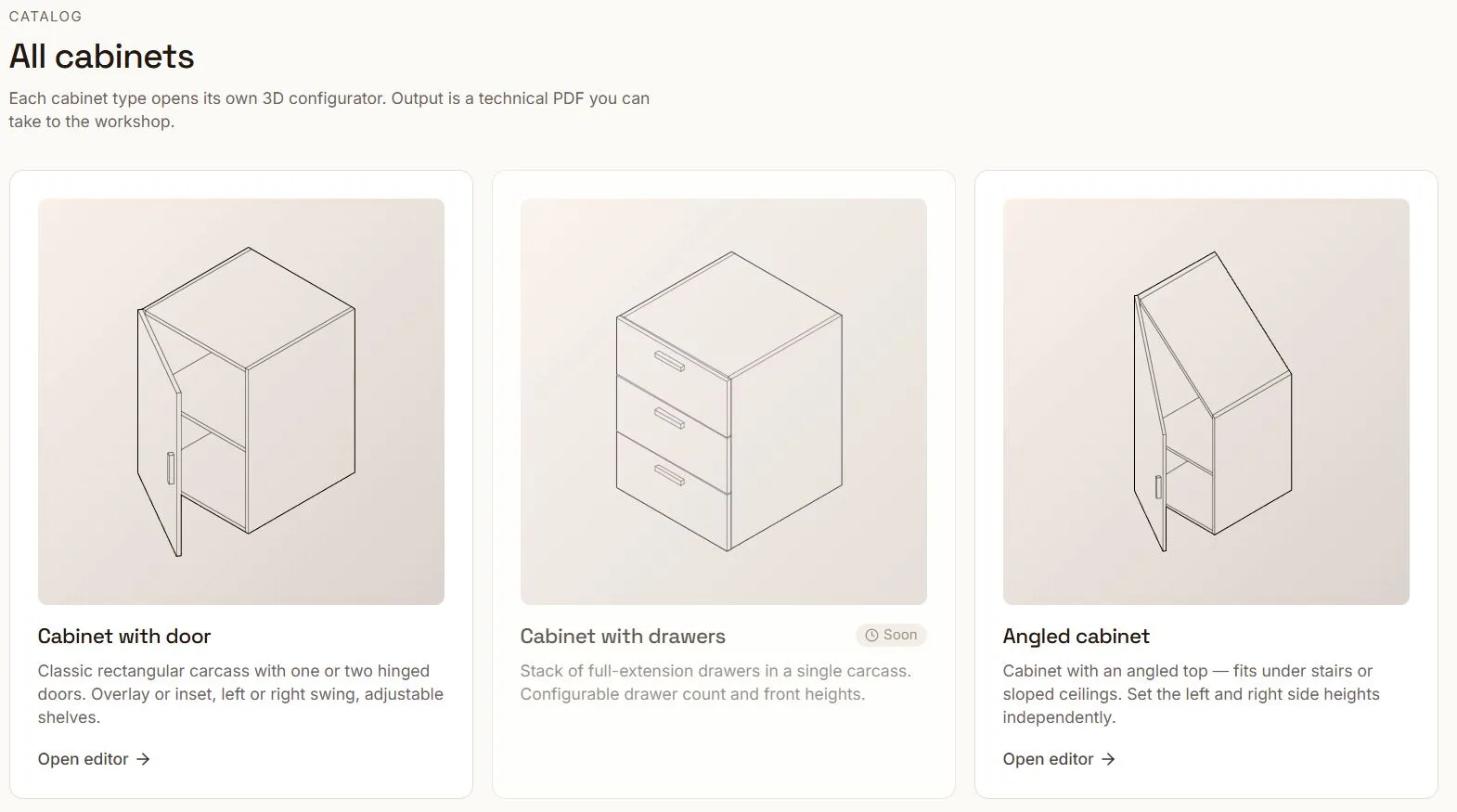 Collection of customizable kitchen cabinet designs